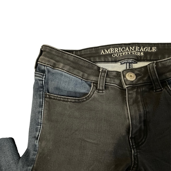 American Eagle two tone black and blue jeggings - Picture 2 of 12